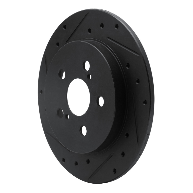 Lexus CT200H Brake Rotor (1) - Rear Left - R1 Concepts - Drilled & Slotted - Black - `09-`24